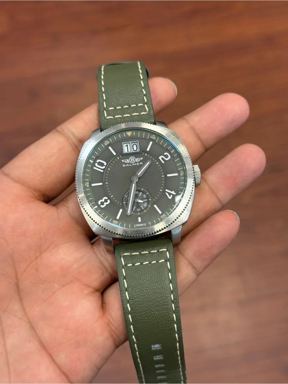 Balmer Olive Green Men's leather strap Wristwatch